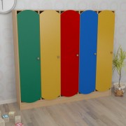 Шкаф детский пятисекционный цветной (1520*250*1250h)